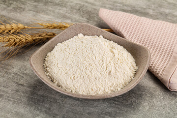 Wheat flour for cooking in the bowl