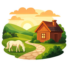 Sunrise Cottage & Grazing Horse