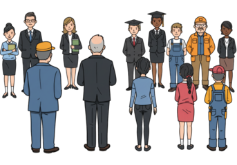 Group of Professionals Engaging in Discussion Outdoors