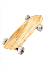 A Skateboard on plain background. It's a fun, classic skateboard ready to cruise