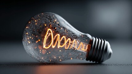 light bulb on black background