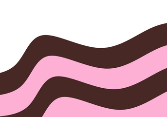 Abstract wavy pink and brown background. Minimalist wavy background. Flowing wavy lines background.