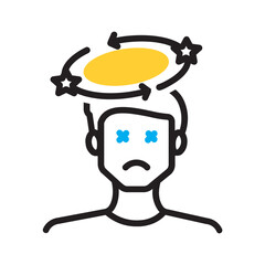 Vector multi color icon for Severe vertigo