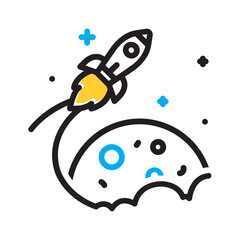 Vector multi color icon for Space mission