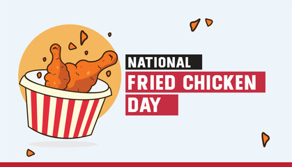 National Fried Chicken Day vector graphic great for National Fried Chicken Day celebration. flat design. story design. flat illustration. simple and elegant
