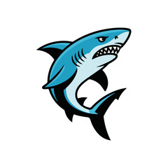 Obraz premium Shark vector illustration of a marine predator isolated on white background