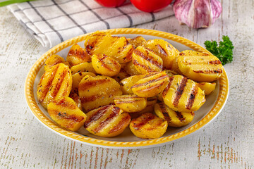 Grilled small baby young potato