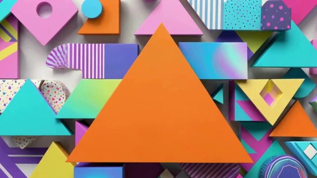 A vibrant composition of colorful geometric shapes creates a dynamic and visually engaging abstract design, perfect for modern artistic projects. - Powered by Adobe