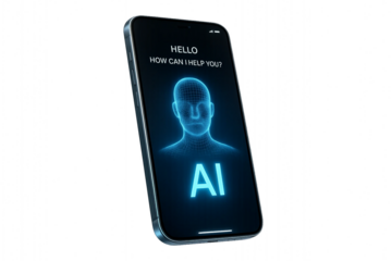 Futuristic digital human face with glowing blue AI interface symbolizing artificial intelligence and virtual technology