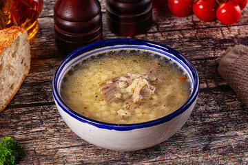 Dietary chicken soup with noodles