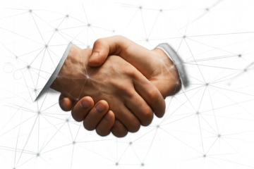 Close-up handshake between businessmen symbolizing agreement, partnership, collaboration, and trust in business