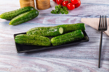 Homemade lightly salted cucumbers snack