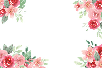 Watercolor flowers background vector for design.
