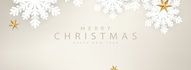 Fototapeta premium Horizontal Merry Christmas Facebook Cover Template