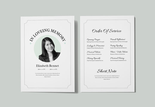 Minimalist Funeral Program Template
