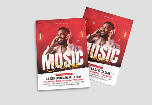 Modern Music Festival Flyer Template for DJ Event