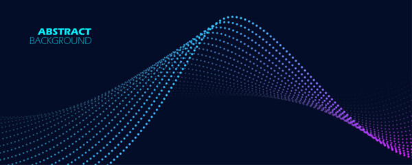 Color dotted wave. Futuristic abstract background for creative graphic design. Vector illustration.	