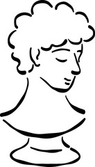 Hand Drawn Statue Of David, Whimsical Wedding Doodle Illustration