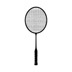 Silhouette of a badminton racket