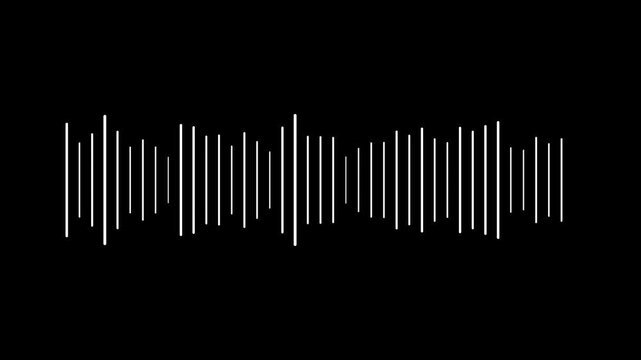 4k Audio waveform equalizer spectrum Isolated Background. audio bar, audio visualizer on black background. Futuristic sound wave visualization, audio visualizer, white line audio wave visualization - Powered by Adobe