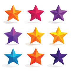 Obraz premium Collection of diverse stars on a clean white background