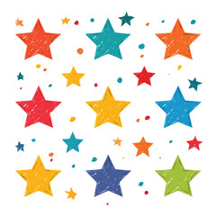 Obraz premium Collection of star illustrations on a white background