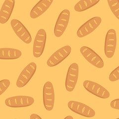 Vector baguettes seamless pattern. baguettes seamless pattern background perfect for bakery-themed designs, packaging, wallpapers, or fabric prints