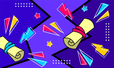  Geometric  abstract pop art background in flat designstract art background design