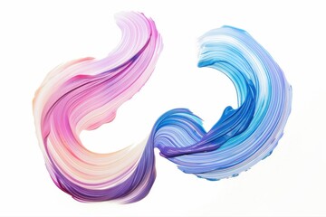 Acrylic Texture Swirls Pink Blue Purple Paint Stroke Abstract Art Element on transparent background