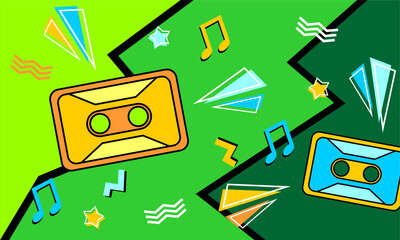  Geometric  abstract pop art background in flat designstract art background design