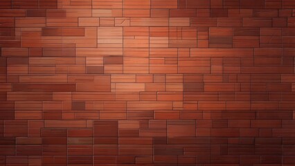 A close-up view of a brick wall, with varying shades of red-brown bricks laid in a horizontal pattern