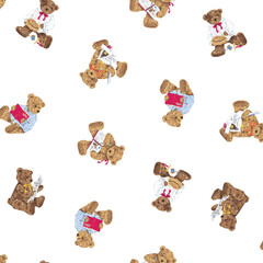 Cute bear seamless pattern perfect for textiles,