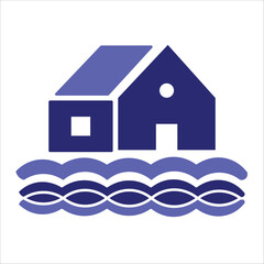 flooding icons. simple colored vector