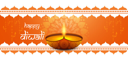 Happy Diwali Festival Background with Glowing Diya Lamp, Warm Light Illumination, Ornate Decorative Rangoli Patterns, and Vibrant Indian Celebration Design for Greeting or Wallpaper