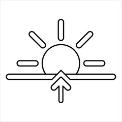 sunrise icons. simple line vector