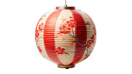  Japanese paper lantern isolated  on white background PNG. AI GENERATED.