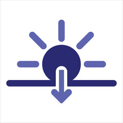 sunset icons. simple colored vector