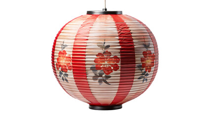  Japanese paper lantern isolated  on white background PNG. AI GENERATED.
