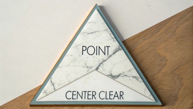 Elegant Triangular Marble Sign with Text and Modern Design for Interior Decoration and Style Inspiration