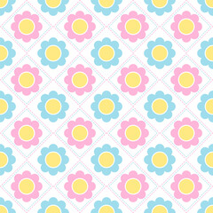 Cute seamless pattern decorated with flower