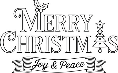 Vector art of merry christmas joy and peace.