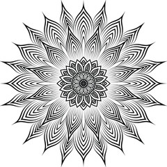 Beautiful floral pattern mandala art isolated on a white background, decoration element for meditation poster, yoga, banner, henna, invitation, cover page, design element mandala art, vector art