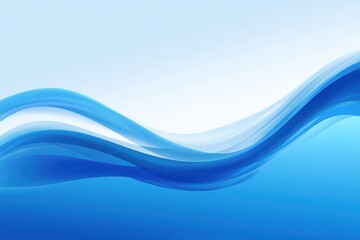 Fototapeta premium Rippling blue wave lines against a clear sky background create a serene and tranquil atmosphere to evoke a peaceful ocean experience