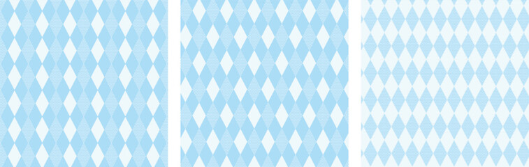 ドット柄の縦に長いひし形とタイルが並ぶパターンセット