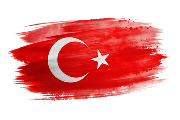 Watercolor Painting The Turkish Flag