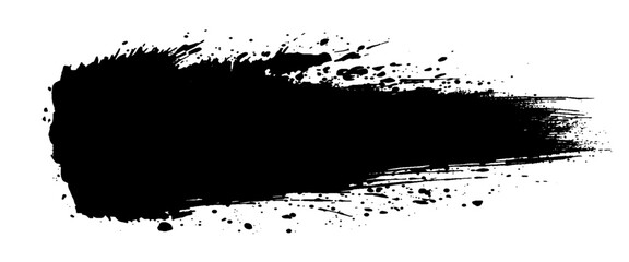 Vector Abstract Grunge Black Brush Strokes with Paint Splashes
