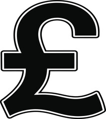 Pound sterling symbol currency silhouette
