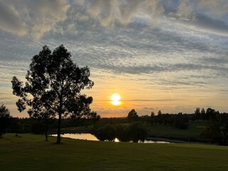 sunset over the river