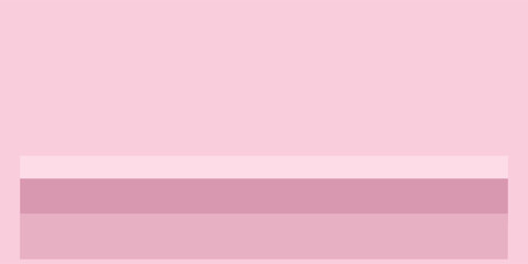 Realistic pink studio wall, minimal 3d shelf. Colorful floor, horizontal realistic empty red shelf in vector background simple