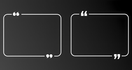 Black Quote Box Template – Modern Speech Frame Design for Text Highlights
